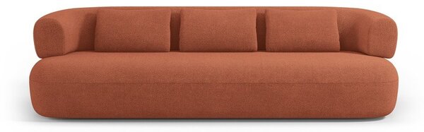 Pohovka z textilie bouclé v terakotové barvě 226 cm Jenny – Micadoni