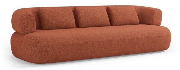 Pohovka z textilie bouclé v terakotové barvě 226 cm Jenny – Micadoni