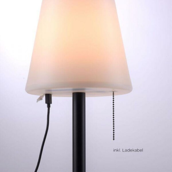 LEUCHTEN DIREKT is JUST LIGHT LED stolní lampa, černá, stmívatelné, moderní vč. tahacího vypínače, bateriové, USB napájení 3000K
