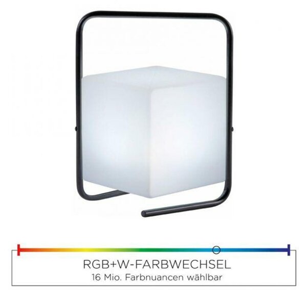 LEUCHTEN DIREKT is JUST LIGHT LED stolní lampa, černá, RGB, bateriové svítidlo, IP44, vč. USB-kabel, dálkový ovladač RGB+3000K