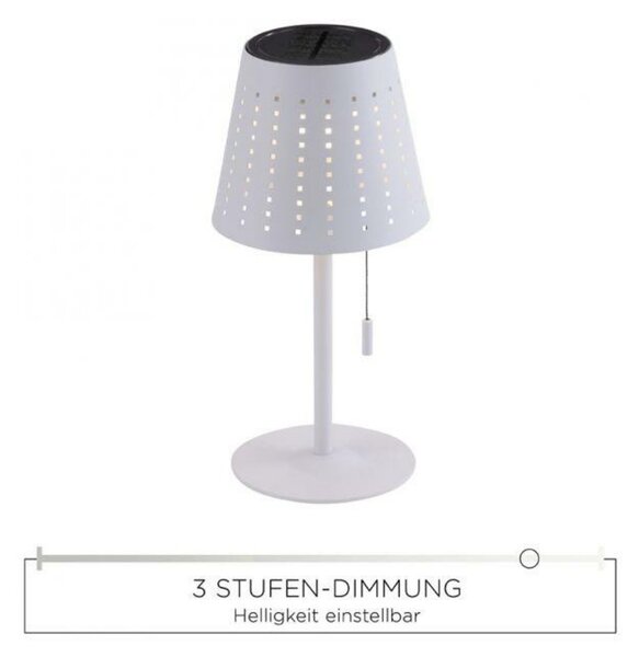 LEUCHTEN DIREKT is JUST LIGHT LED stolní lampa, bílá, stmívatelná, solární, moderní, bez kabelu 3000K