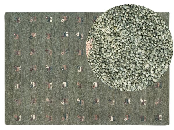 Vlněný koberec 160 x 230 cm zelený KIZARLI