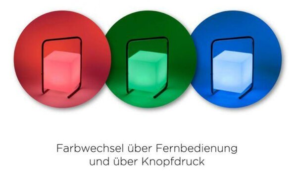 LEUCHTEN DIREKT is JUST LIGHT LED stolní lampa, černá, RGB, bateriové svítidlo, IP44, vč. USB-kabel, dálkový ovladač RGB+3000K