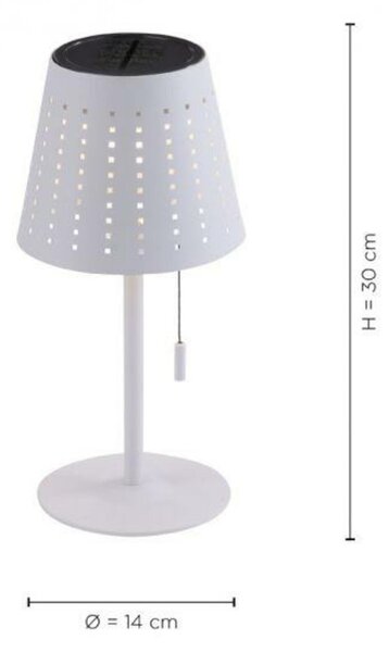 LEUCHTEN DIREKT is JUST LIGHT LED stolní lampa, bílá, stmívatelná, solární, moderní, bez kabelu 3000K