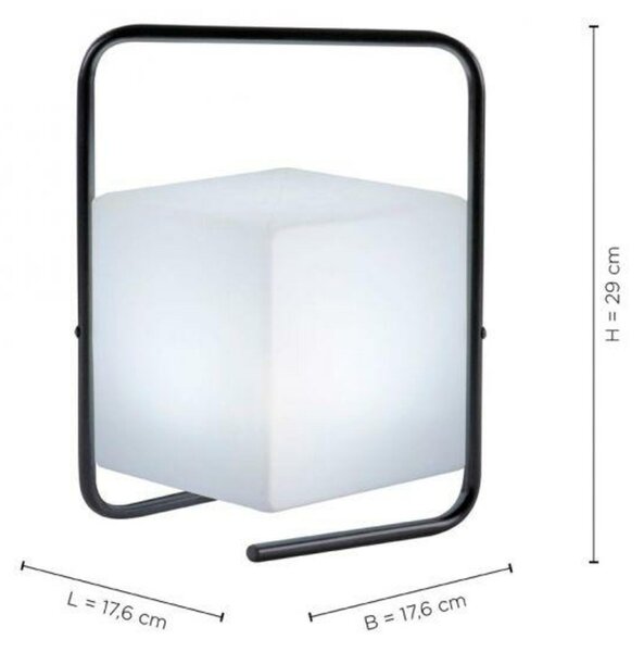 LEUCHTEN DIREKT is JUST LIGHT LED stolní lampa, černá, RGB, bateriové svítidlo, IP44, vč. USB-kabel, dálkový ovladač RGB+3000K