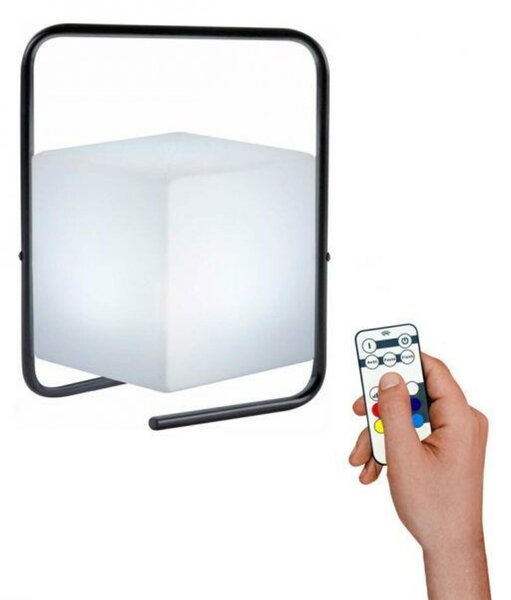 LEUCHTEN DIREKT is JUST LIGHT LED stolní lampa, černá, RGB, bateriové svítidlo, IP44, vč. USB-kabel, dálkový ovladač RGB+3000K