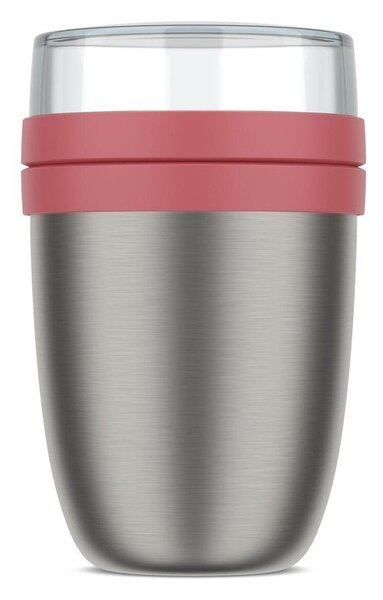 Světle červená/ve stříbrné barvě termoska na jídlo z nerezové oceli 500 ml Ellipse – Mepal