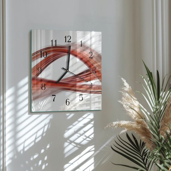 Skleněné hodiny na stěnu Abstraktní čáry zskc-30x30-00172536