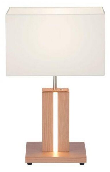LEUCHTEN DIREKT is JUST LIGHT LED stolní lampa, dřevodekor, CCT, stmívatelná, s kolébkový spínačem 2700-5000K