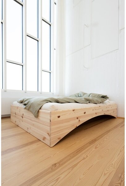 Dvoulůžková postel z borovicového dřeva bez čela 140x200 cm v přírodní barvě Orbit – Karup Design
