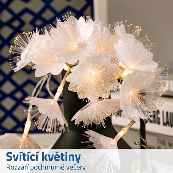 LED světelný řetěz - květy