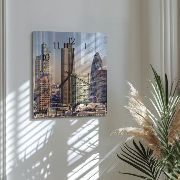 Skleněné hodiny na stěnu Horizont zskc-30x30-00172543
