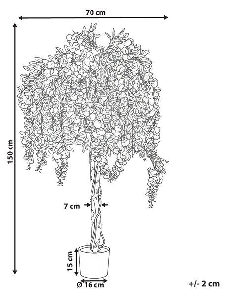 Umělá rostlina WISTERIA TREE 150 cm Zelená