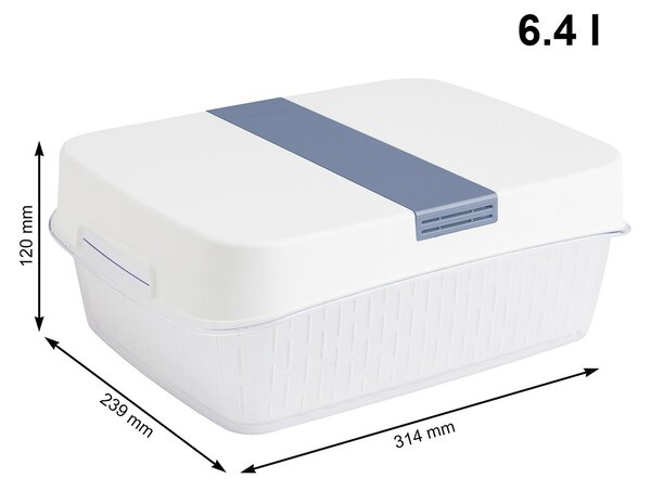 Rotho Speciální box na ovoce a zeleninu, s ventilací a filtrem, do lednice, Fridge Fresh, 6,4l - modrý