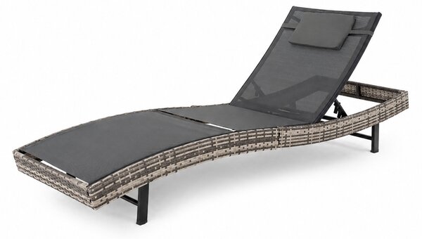 Furnigo Zahradní lehátko Tulum šedé - antracit potah