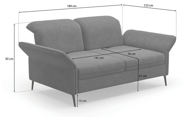 2,5SEDÁK, textil, tmavě šedá Sit & More - Pohovky, Online Only