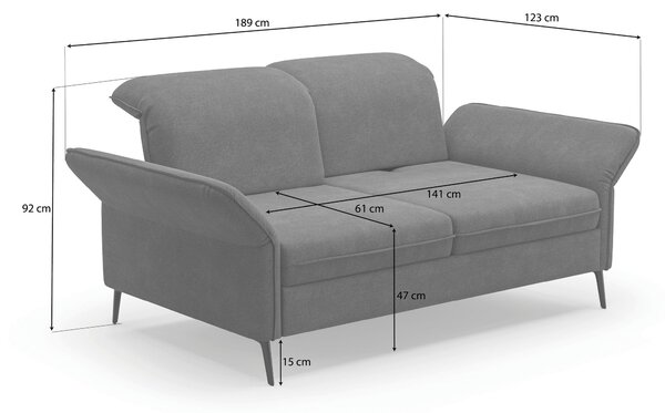 2,5SEDÁK, textil, tmavě šedá Sit & More - Pohovky, Online Only