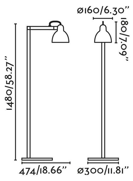 VENICE stojací lampa, černá - FARO