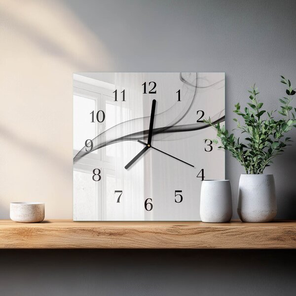 Skleněné hodiny na stěnu Abstraktní kouř zskc-30x30-00172571
