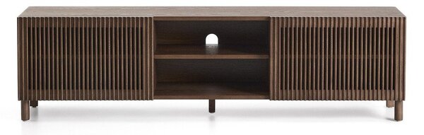 Tmavě hnědý TV stolek v dekoru ořechu 180x49,5x42,5 cm Beyla – Kave Home
