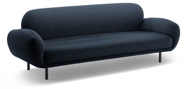 Tmavě modrá pohovka z textilie bouclé 208 cm Poppy – Micadoni