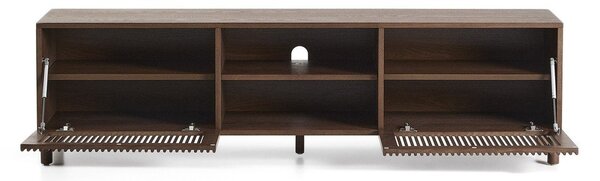 Tmavě hnědý TV stolek v dekoru ořechu 180x49,5x42,5 cm Beyla – Kave Home
