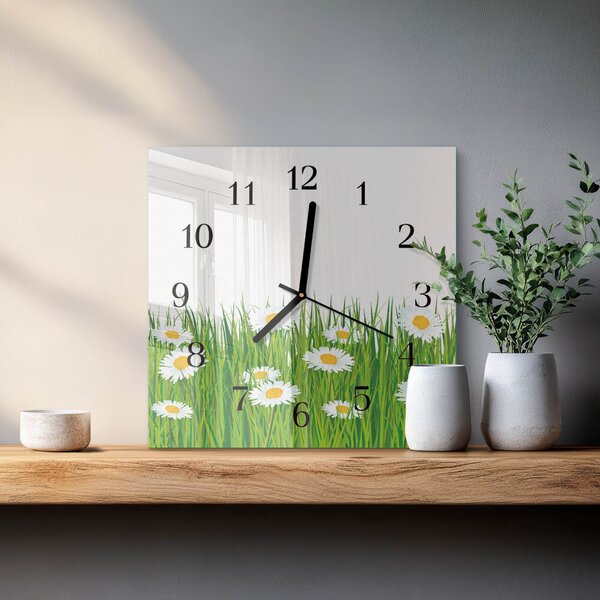 Skleněné hodiny na stěnu Sedmikráska zskc-30x30-00172576