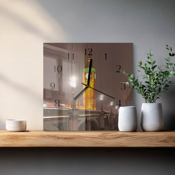 Skleněné hodiny na stěnu Big Ben zskc-30x30-00172579