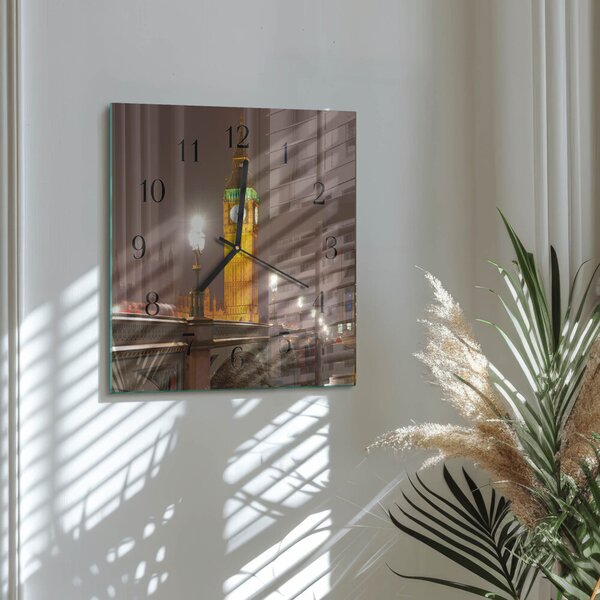 Skleněné hodiny na stěnu Big Ben zskc-30x30-00172579