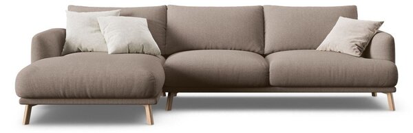 Taupe rohová pohovka (levý roh/s lenoškou) Naomi – Micadoni
