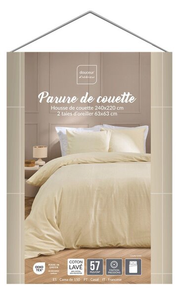Slonovinové povlečení na dvoulůžko/prodloužené 240x220 cm Linella – douceur d'intérieur