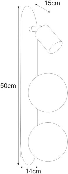 Kaja Aries nástěnné svítidlo 3x10 W černá-grafitová K-5483