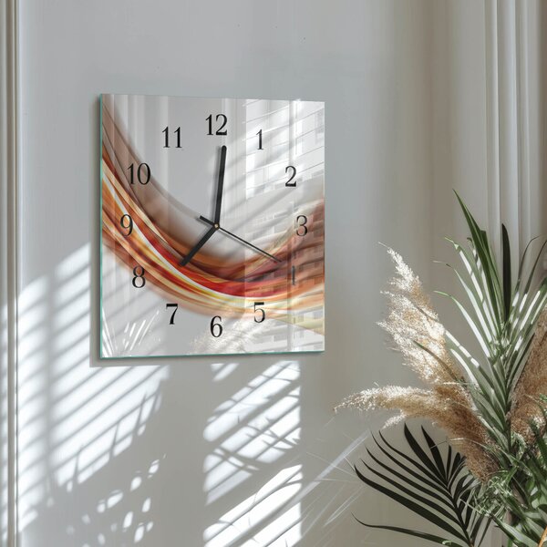Skleněné hodiny na stěnu Abstraktní čáry zskc-30x30-00172589