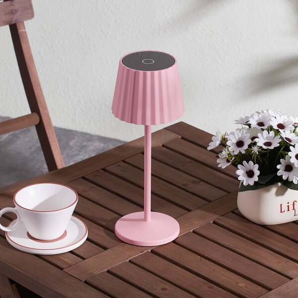 Nabíjecí stolní lampa Lindby LED Esali, růžová