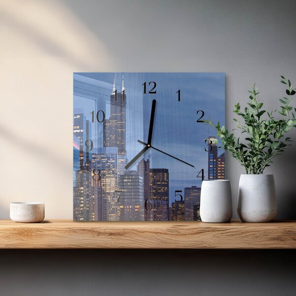Skleněné hodiny na stěnu Horizont zskc-30x30-00172592