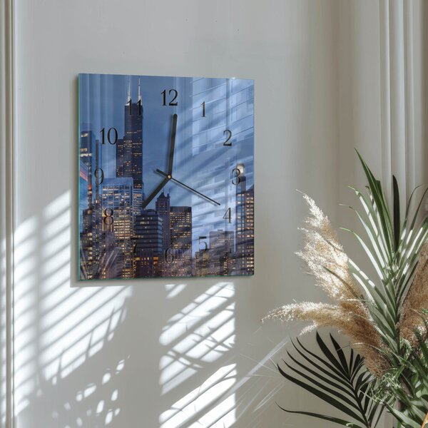 Skleněné hodiny na stěnu Horizont zskc-30x30-00172592