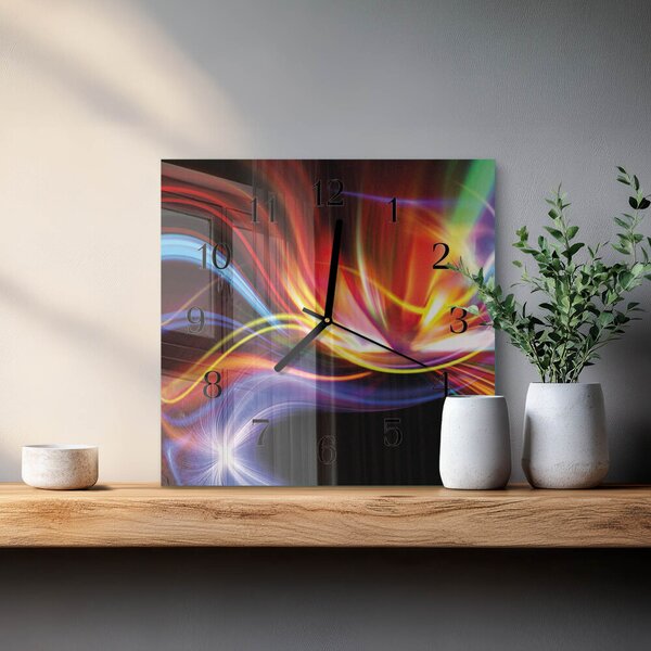 Skleněné hodiny na stěnu Abstraktní umění zskc-30x30-00172597