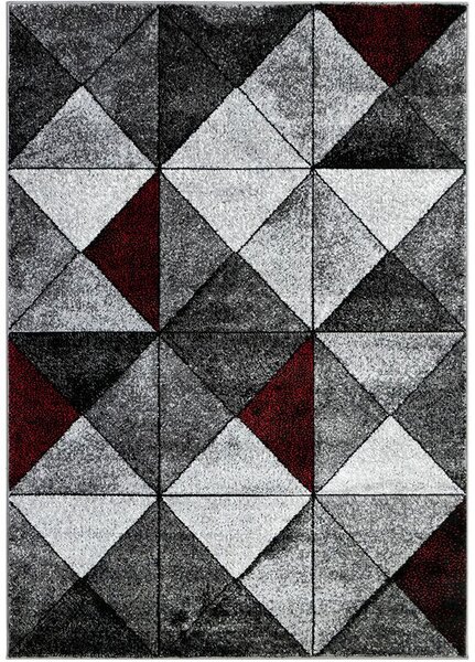 Breno Kusový koberec ALORA A1045 Red, 80x150 cm, Vícebarevné/Šedá