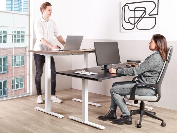Elektricky výškově nastavitelný pracovní stůl DESTINES Černá/Bílá 160 cm 72 cm
