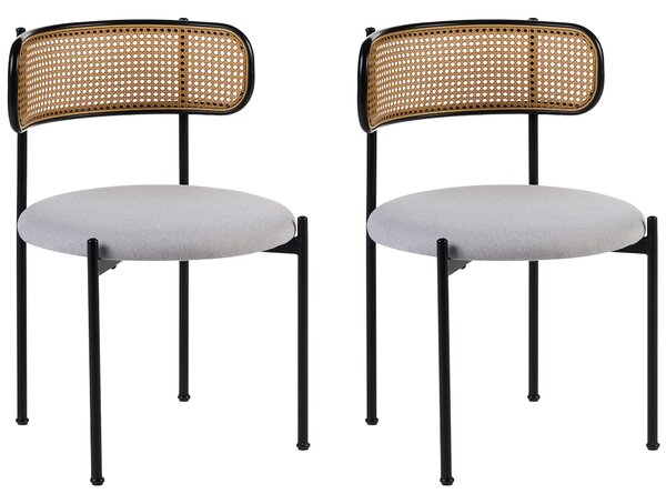 Sada 2 jídelních židlí ANDOVER Kov Černá