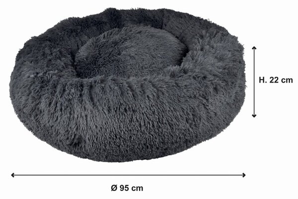Tmavě šedý pelíšek pro psa ø 95 cm – Love Story