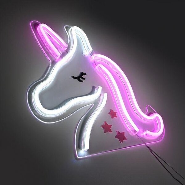 LD 85025-70 NEON-UNICO LED nástěnné svítidlo motiv jednorožec, USB, šňůrový vypínač, dekorativní - LEUCHTEN DIREKT / JUST LIGHT