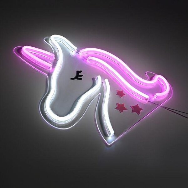 LD 85025-70 NEON-UNICO LED nástěnné svítidlo motiv jednorožec, USB, šňůrový vypínač, dekorativní - LEUCHTEN DIREKT / JUST LIGHT