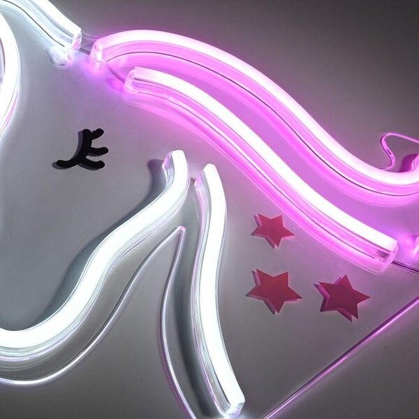 LD 85025-70 NEON-UNICO LED nástěnné svítidlo motiv jednorožec, USB, šňůrový vypínač, dekorativní - LEUCHTEN DIREKT / JUST LIGHT