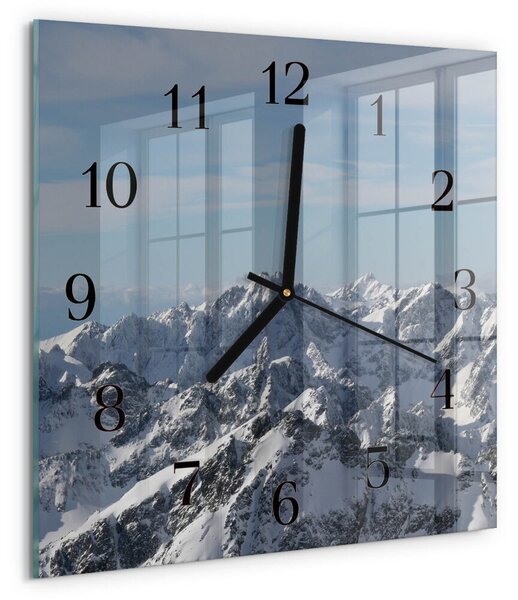 Skleněné hodiny na stěnu Hory zskc-30x30-00172658