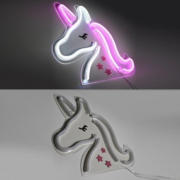 LD 85025-70 NEON-UNICO LED nástěnné svítidlo motiv jednorožec, USB, šňůrový vypínač, dekorativní - LEUCHTEN DIREKT / JUST LIGHT