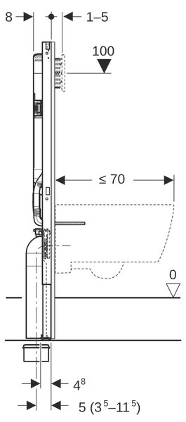 Geberit Duofix podomítkový wc modul pro závěsnou mísu 111.796.00.2