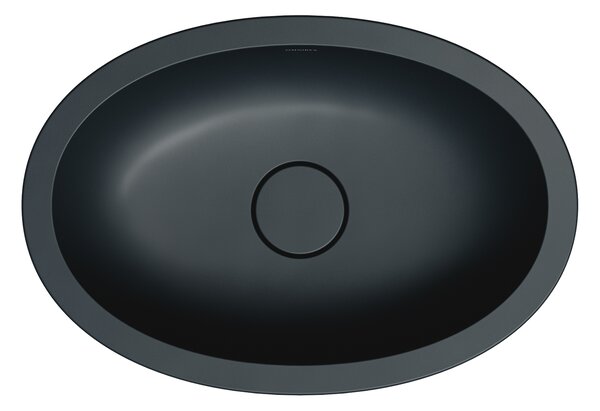 Omnires Shell M+ umyvadlo 48x31 cm oválné pod pult černá matný SHELL480UPBLV