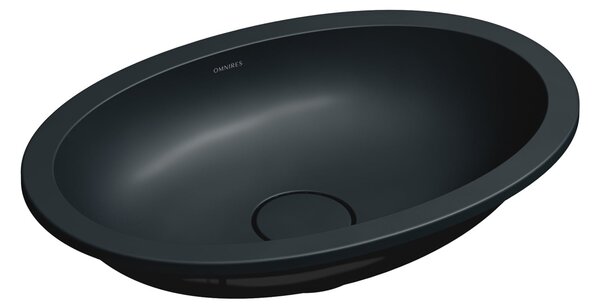 Omnires Shell M+ umyvadlo 48x31 cm oválné pod pult černá matný SHELL480UPBLV