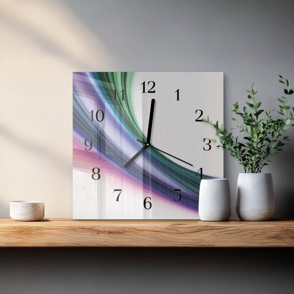Skleněné hodiny na stěnu Abstraktní čáry zskc-30x30-00172691